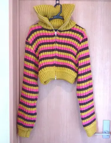 jouetie 더블 ZIP 리브 니트