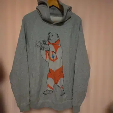 고슬로우 캐러밴 울트라맨 곰 후드티 그레이 사이즈 4L