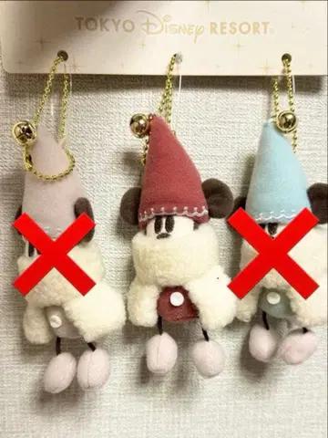 리루린린 키체인 미사용 새상품 빨간색 크리스마스