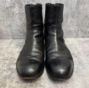 파드로네 PADRONE 숏부츠 [ 27 ] 백지퍼 블랙 주름가죽