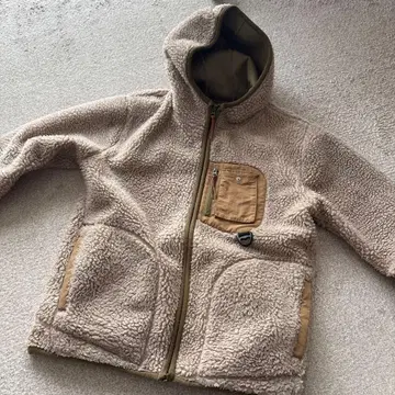 플리스 자켓 후드 부착 베이지