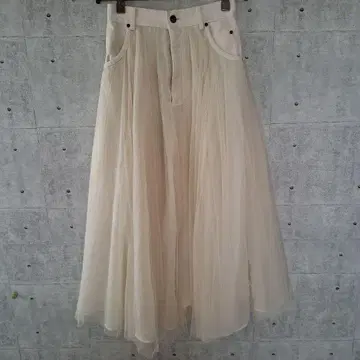 rienda 시어 플레어 스커트 화이트