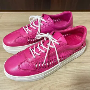 MAGO 천연 가죽 스니커즈 통굽 핑크 37 새상품