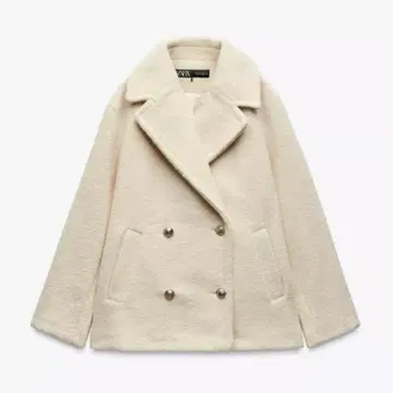 ZARA 화이트 더블 브레스트 코트 S