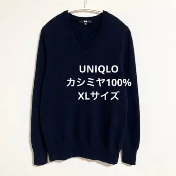 유니클로 캐시미어 100% V넥 스웨터 네이비 XL