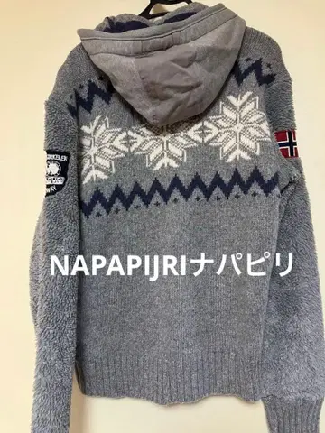 [ NAPAPIJRI ] 니트 플리스 후드티 남성용