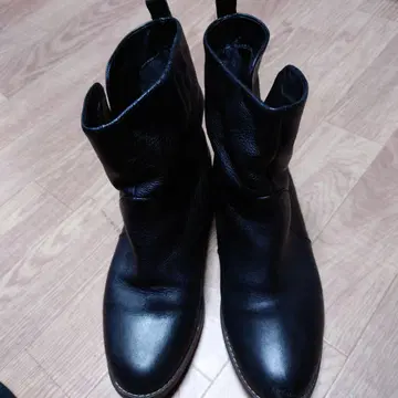 새상품급 ing 잉그 숏부츠 천연 가죽 블랙 24.5