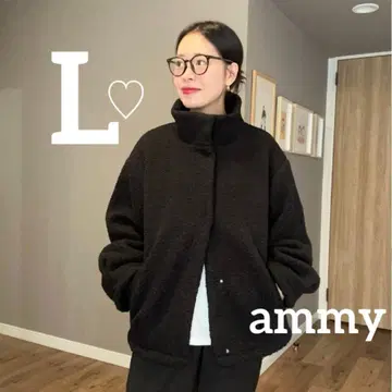 시마무라 ammy Lutique 시프 보아 스탠드 블루종 블랙 L