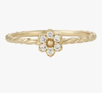 노제스 플라워 반지 K10 다이아몬드 9호