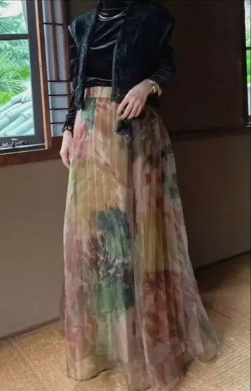 Ameri willow paint pleats skirt 아메리 스커트