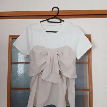 VIS 반팔 셔츠 F 사이즈 리본 디자인