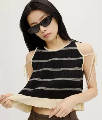 아메리빈티지 메디 쁘띠 숏 니트탑