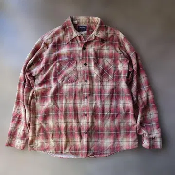 유즈드 Deecee 옴브레 체크 프린트 플란넬 셔츠 XL
