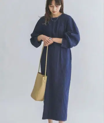 커브 슬리브 데님 원피스