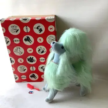 쇼와 레트로 반다이 씰 동물 푸들 와카쿠사 강아지 봉제 인형 레어