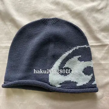 SANSANGEAR 다크 그레이 추상 니트 비니