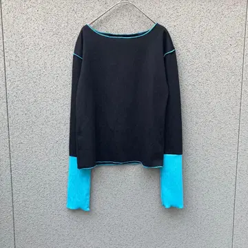 2995 [ Rose Farm ] M 긴팔 상의 티셔츠 블랙 스카이블루