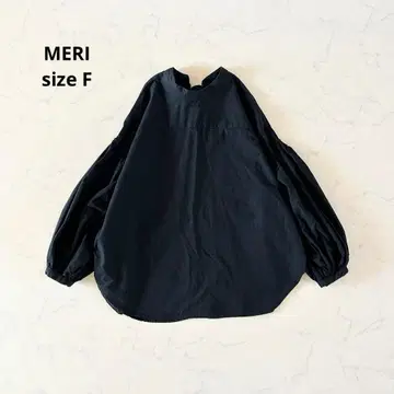[ 새상품급 ] F 사이즈 MERI 미 블랙 노카라 셔츠 긴팔 벌룬