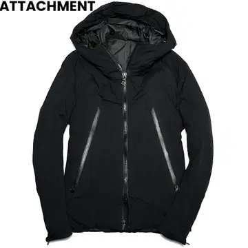 정가 86만 ATTACHMENT 나일론 후디드 다운 자켓 1 블랙