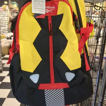 리복 백팩 중형 블랙 옐로우 레드