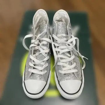 CONVERSE 실버 글리터 하이컷 스니커즈 23cm