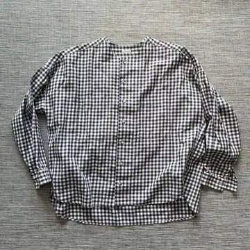 a piece oflLibrary 깅엄 체크 긴팔 셔츠 네이비