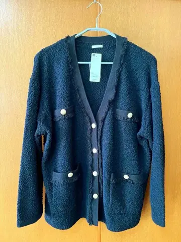 [ 거의 미사용 ] GU 프린지 트리밍 가디건