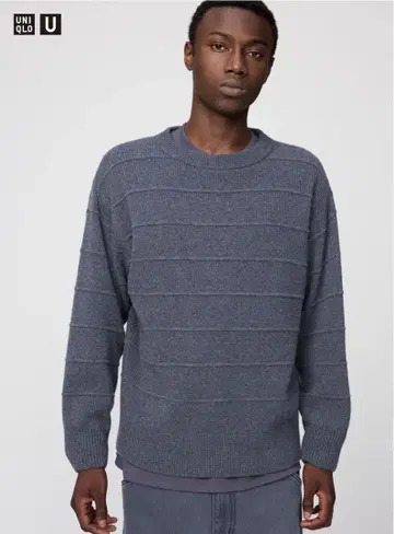 유니클로 U 니트 사이즈 L 그레이 2025AW