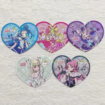 비어드 파파와 콜라보 키미토 아이돌 프리큐어 홀로그램 코스터 5종