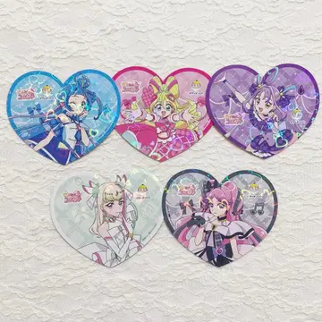 비어드 파파와 콜라보 키미토 아이돌 프리큐어 홀로그램 코스터 5종
