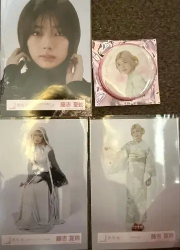 사쿠라자카46 후지요시 카린 유카타 캔뱃지 브로마이드 세트