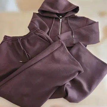 gu 맨투맨 후드티 저리 셋업 브라운 S