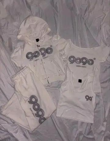 9090 girl 맨투맨 팬츠 화이트 화이트 셋업 M
