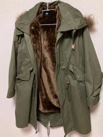 HARE 보아 탈부착 모즈 코트 카키 s 라이너 탈부착 가능