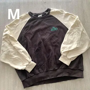 레어 Lee 래글런 맨투맨 로고 자수 원 포인트 구제 의류