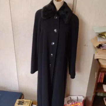 롱 코트 블랙 퍼 포함