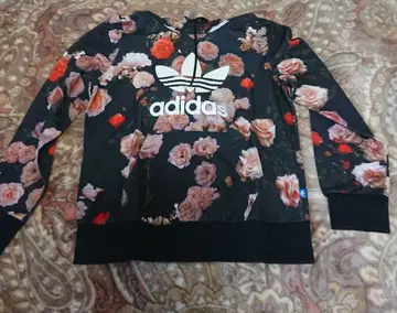 adidas 플라워 프린트 후드 부착 상의