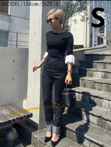 JENNE 제뉴인 일본제 롤업 데님 팬츠 S