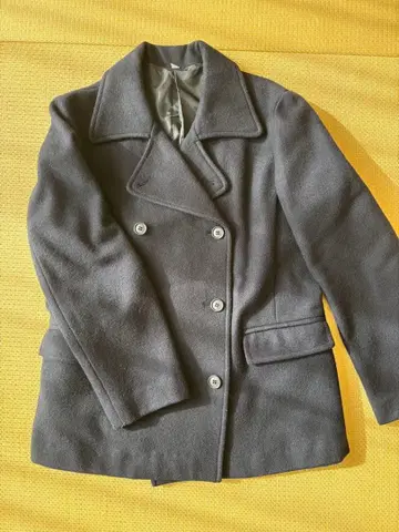 네이비 울 피 코트 더블 브레스트