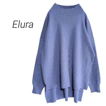 [엘르] 농밀 매끄러운 모크넥 풀오버 니트 오버 사이즈 스웨터