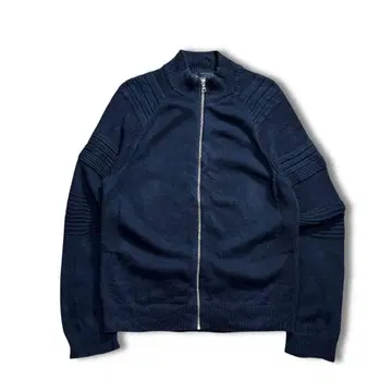 드라이버 니트 네이비 집업 스웨터 코튼 니트 구제 의류