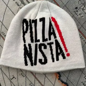 PIZZA NISTA! 니트 모자 화이트