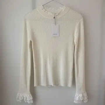 미사용 새상품 OHGA LACE KNIT 화이트