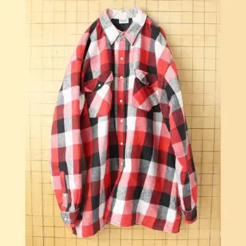 빅 사이즈 FIVE BROTHER 퀼팅 체크 셔츠 XL aw10