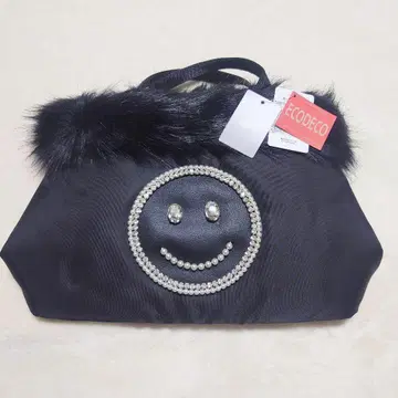 [새상품] 택 포함 ECODECO x BFAMS 스마일 퍼 토트 블랙