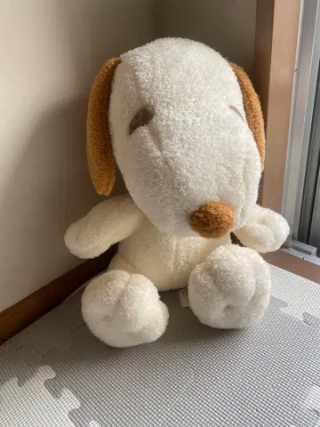 택 포함 새상품 스누피 봉제 인형 크림색 약 45cm