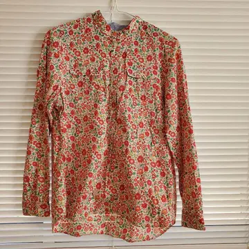 꽃무늬 긴팔 셔츠 빨간색 화이트 그린