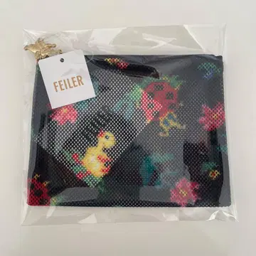 고급 패턴 페이러 하이디 메쉬 파우치 검정 블랙 S