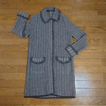 더마 컬렉션 캐시미어 블렌드 트위드 니트 코트 가디건