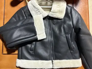 GRL 퍼 가죽 블루종